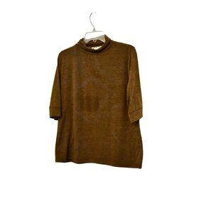 Women's KIKIT Soft Short Sleeve Turtleneck Top Custom Bleach Dye Size XL